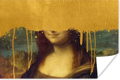 Produktbild von MuchoWow® Poster Mona Lisa - Gold - Da Vinci 120x80 cm - Bilder