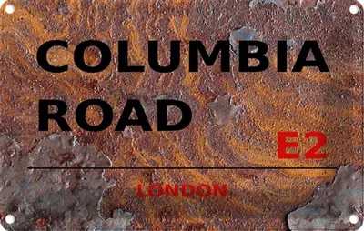 Produktbild von vianmo Blechschild 12x18 cm Columbia Road E2 Abenteuer Reisen England Urlaub