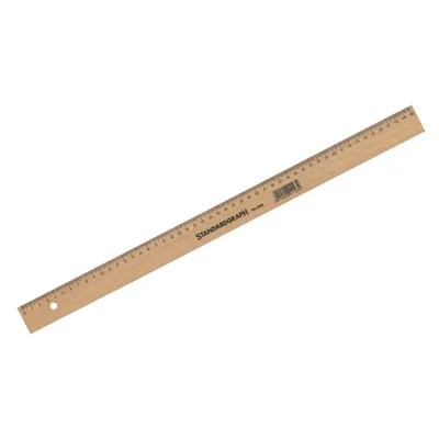 Produktbild von Standardgraph Holzlineal mit Stahleinlage 50 cm, aus Buchenholz, unlackiert