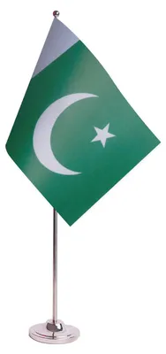 Tischflagge Pakistan 22x15 cm, Satin, mit Metallfuß