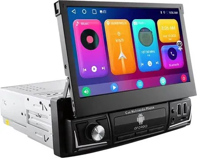 Zdjęcie produktu dla Radio samochodowe z Bluetooth, CarPlay, uniwersalną kompatybilnością z Apple i Android, systemem stereo, nawigacją, 7-calowym systemem nawigacyjnym