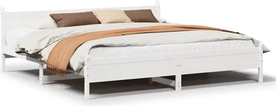 Produktbild von vidaXL Massivholzbett ohne Matratze Weiß 200x200 cm Kiefernholz