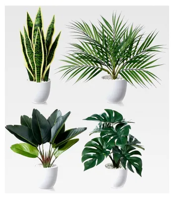 Produktbild von Kunstpflanze 40 cm im Topf für die Innendekoration (4er Set)