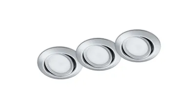 Produktbild von 3 Stk. LED Einbaustrahler Decke rund schwenkbar Chrom glänzend 5W Deckenleuchte