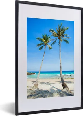 Produktbild von MuchoWow® Gerahmtes Poster Palme - Sommer - Tropisch 40x60 cm - Poster mit Schwarzem Bilderrahmen Wandposter Rahmen Foto Bilder - Poster in Rahmen