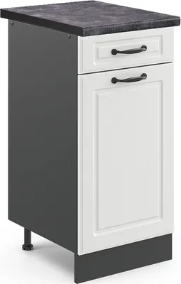 Image de Meuble cuisine Vicco R-Line Blanc campagne 40cm , PT Anthracite, Model 45849