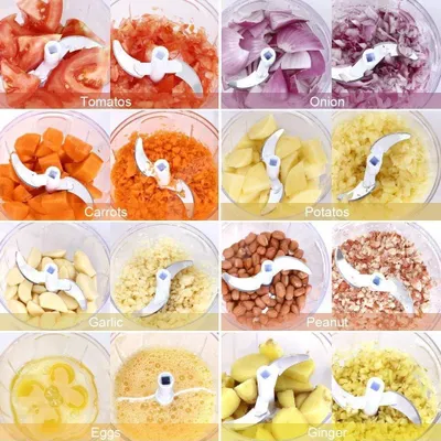 Obrázok produktu pre Ručný krájač zeleniny, Rýchla funkcia, 3 poháre, na cibuľu, cesnak, bylinky, mäso, šaláty