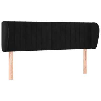 Produktbild von Kopfteil mit Ohren Schwarz 147x23x78/88 cm Samt