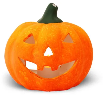 Image de Lanterne citrouille comme décoration LED Halloween Photophore en 13x14 cm