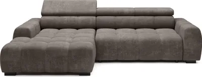 Obrázok produktu pre DomoHome Rohová sedačka BULL - Moderná štýlová rohová sedačka, Nastaviteľný sedák, Bez funkcie spania, Kvalitná látka Eden, Ľavé usporiadanie, Rozmery: 285x168x97 cm, Farba: ŠEDÁ