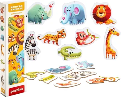 Zdjęcie produktu dla Zestaw Puzzle Zwierzątka Afrykańskie Do Układania