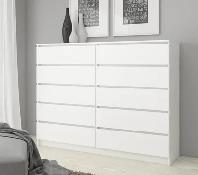 Produktbild von Kommode – Sideboard – Schubladenkommode – 160 cm – Weiß Matt – Viel Stauraum im modernen Stil