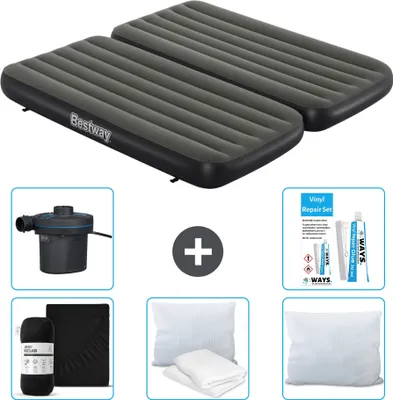 Immagine prodotto di Materasso gonfiabile Bestway - 3 in 1 - 1 persona - 2 persone - 99 x 188 x 25 cm - Verde - accessori inclusi