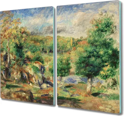 Produktbild von Coloray Schneidebrett Herdabdeckplatte 2x30x52 cm Kochplattenabdeckung Hackbrett Küchenbrett - Waldlandschaft Himmel