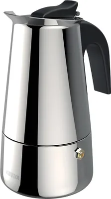 Produktbild von Xavax Barista, Mokka-Kanne, 0,2 l, Schwarz, Edelstahl, Edelstahl, 4 Tassen, Polyamid