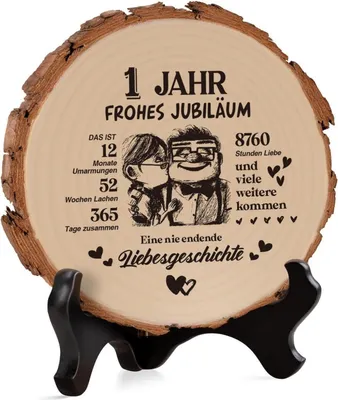Produktbild von Holzplakette Geschenk 1. Hochzeitstag Liebe Paare Ehemann Ehefrau 1 Jahr
