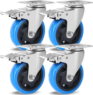Zdjęcie produktu dla Koła szybkobieżne 100 mm, obrót o 360°, z hamulcem, nośność 600 kg
