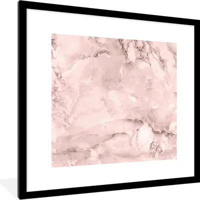 Produktbild von MuchoWow® Gerahmtes Poster Marmor - Rosa - Stein 40x40 cm - Poster mit Schwarzem Bilderrahmen Wandposter Rahmen Foto Bilder - Poster - Plakat im Rahmen