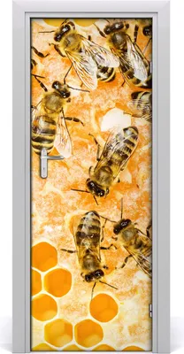 Produktbild von Tulup Türaufkleber 75x205 cm Dekorative Aufkleber Selbstklebend Wasserdichte Tapete Abnehmbar Schlafzimmer Wohnzimmer Wohnkultur - Arbeitsbienen