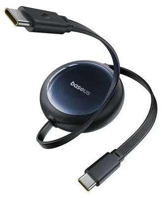 Image de Câble rétractable Baseus Nomos 100W USB-C vers USB-C 1,5 m Noir