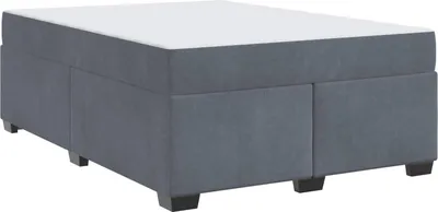 Produktbild von Bettrahmen mit Matratze Dunkelgrau 140 x 200 cm Stoff