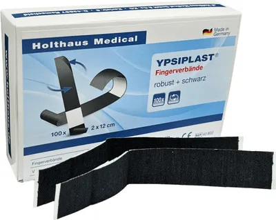 Zdjęcie produktu dla Holthaus Medical 40802 Fingerpflaster YPSIPLAST® 40802 schwarz 2,0 x 12,0 cm, 100 St.