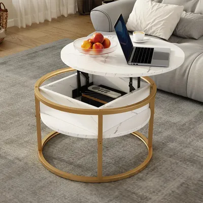 A modern living room setting with a coffee table in front of a sofa.