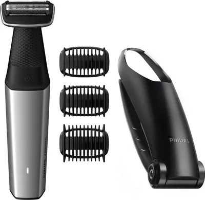 Obrázek produktu pro Philips BODYGROOM Series 5000 BG5021/15 Voděodolný zastřihovač oblasti třísel a celého těla, Suché i mokré holení, Baterie, Černá, Stříbrná