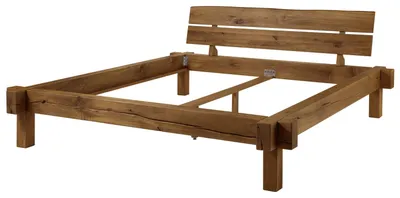 Produktbild von MASSIVMOEBEL24.DE Balkenbett Wildeiche 180x200 tabacco geölt JANGALI  #312