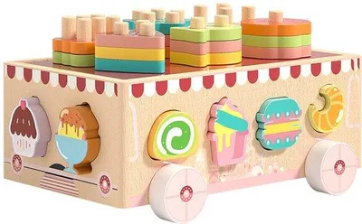 Produktbild von Bauklötze, lernspielzeug, Bauwagen, geometrische Form, Sortierrätselbox