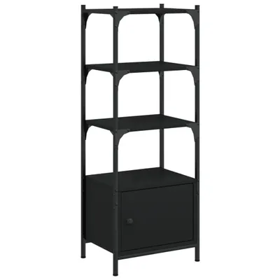 Obrázek produktu pro vidaXL Knihovna 3 přihrádky Černá 41x30x109,5 cm Materiál na bázi dřeva