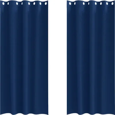 Obrázek produktu pro vidaXL Zatemňovací závěsy s kroužky 2 ks Tmavě modrá 260 x 140 cm