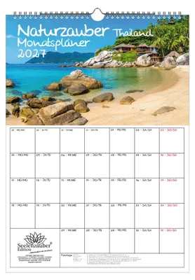 Produktbild von Naturzauber Thailand Planer DIN A3 Kalender für 2027 Landschaft Reise Meer Natur Land Uraub Strand - Seelenzauber