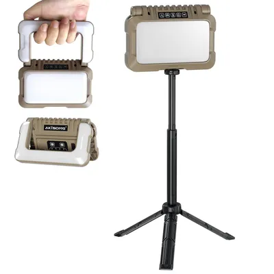 Produktbild von LED Arbeitsleuchte Mit Akku 1000 Lumen 3 Lichtfarben Faltbar Für Werkstatt Camping Outdoor