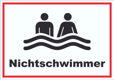Produktbild von Nichtschwimmer Aufkleber A4 (210x297mm)