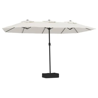 Immagine prodotto di vidaXL Ombrellone doppio bianco sabbia 449x265 cm