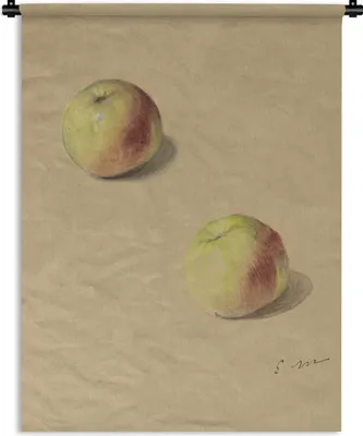 Produktbild von MuchoWow® Wandteppich Wandbehang Zwei Äpfel - Edouard Manet 90x120 cm Tapisserie Dekoration Wandtuch - Wanddeko