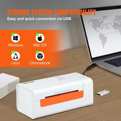 Zdjęcie produktu dla Drukarka etykiet - Urządzenie do tworzenia etykiet - Drukarka etykiet - Drukarka paragonów - USB - 203 DPI - 60 etykiet na minutę - 150 mm/sekundę