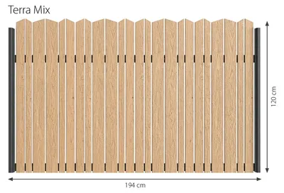 Produktbild von Minka Zaunserie Terra Mix 194 x 120cm Lärchenholz Gartenzaun mit Aluminiumrahmen in Anthrazit