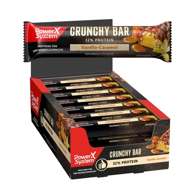 Produktbild von Power System Protein Riegel Crunchy Bar Vanille-Caramel 32 % Eiweiss 21 x 45 g