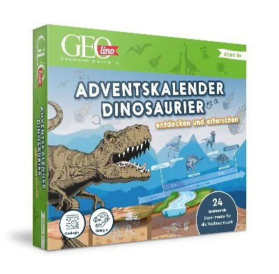 Produktbild von Franzis Verlag GEOLINO Adventskalender Dinosaurier, Box, Freistehend, Mehrfarbig