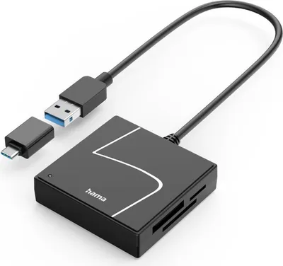 Image de Lecteur cartes USB, USB-A, adp. USB-C, USB 3.2 Gen1, SD/micro SD/CF/MS