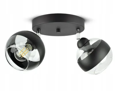Zdjęcie produktu dla Lampa Wisząca Sufitowa Żyrandol Czarna Szklane Kule Black Belt EG2 LED E27