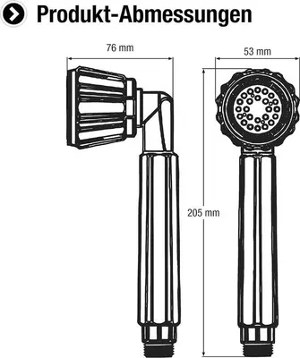Produktbild von Handbrause "Amaroni New" - 59 mm Kopfdurchmesser - verchromt - 1 Strahlart - wassersparender Einsatz / Duschkopf für Dusche und Bad / ECO-Duschkopf