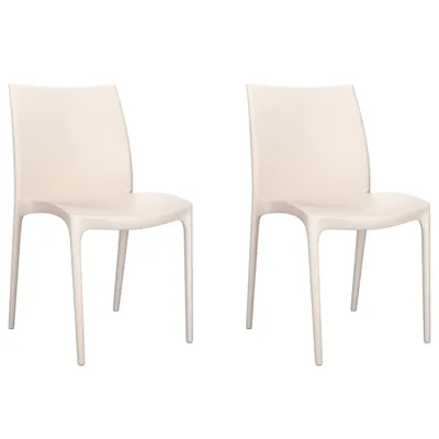 Image de Chaises de jardin lot de 2 crème 50x46x80 cm polypropylène