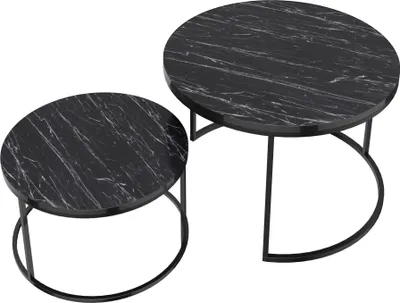 Produktbild von Couchtischset ’Skagen’ im 2er Set Marmor, schwarz