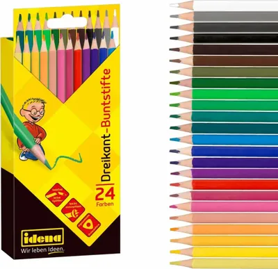 Produktbild von Idena Buntstifte holzfrei dreikant 24 Stück Kartonetui