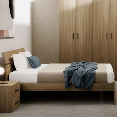Immagine prodotto di Letto una piazza e mezza in legno colore noce naturale