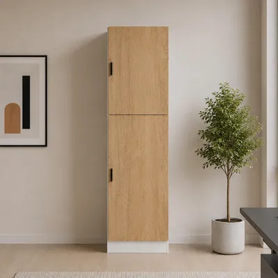 Produktbild von VCM Mehrzweckschrank mit 2 Drehtüren, 52 x 183 x 30 cm, Wohnzimmerschrank, Büroschrank und Aufbewahrungsschrank mit 5 Fächer - Dilos