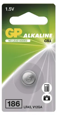 Alkalická knoflíková baterie GP 186F (LR43), 1 ks